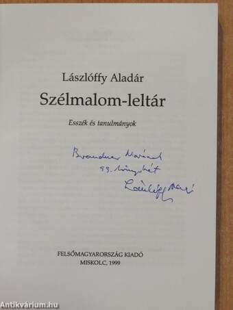 Szélmalom-leltár (dedikált példány)