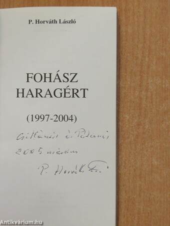 Fohász haragért (dedikált példány)