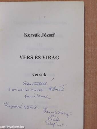 Vers és virág (dedikált példány)