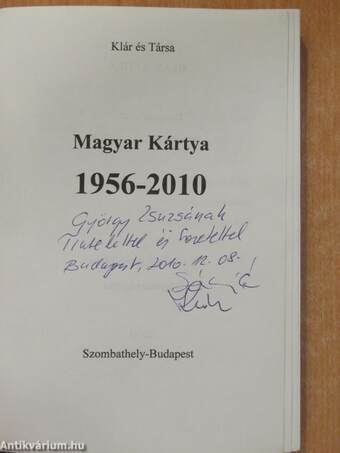 Magyar kártya 1956-2010 (dedikált példány)