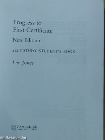 Progress to First Certificate - Self-Study Student's Book