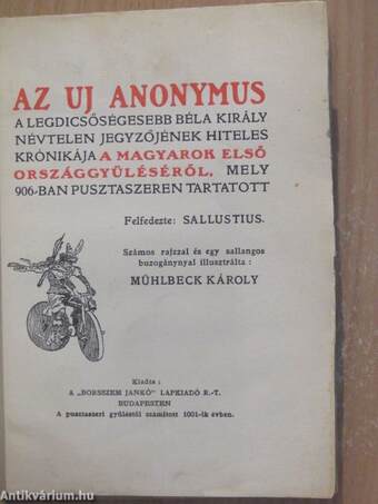 Az uj Anonymus