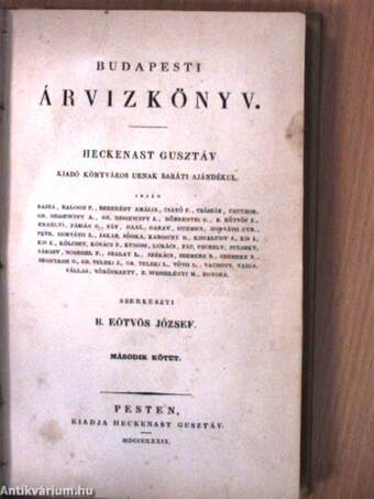 Budapesti árvizkönyv II-V. (nem teljes sorozat)