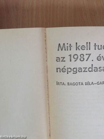 Mit kell tudni az 1987. évi népgazdasági tervről?