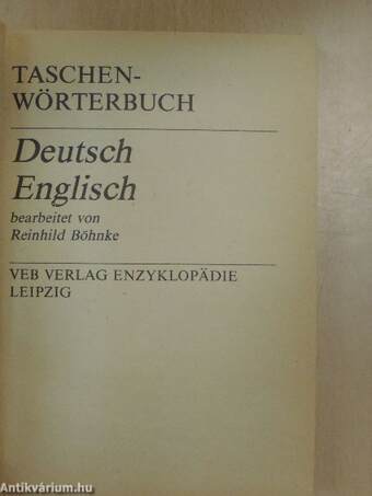 Taschenwörterbuch Deutsch-Englisch