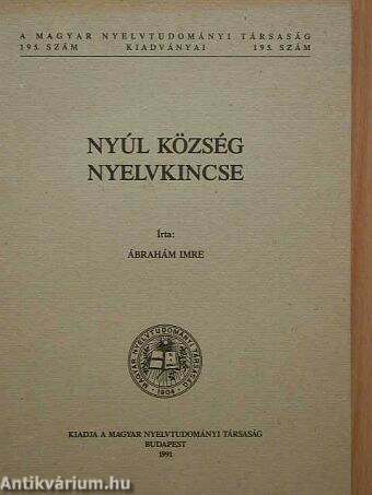 Nyúl község nyelvkincse