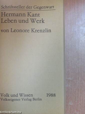 Hermann Kant - Leben und Werk