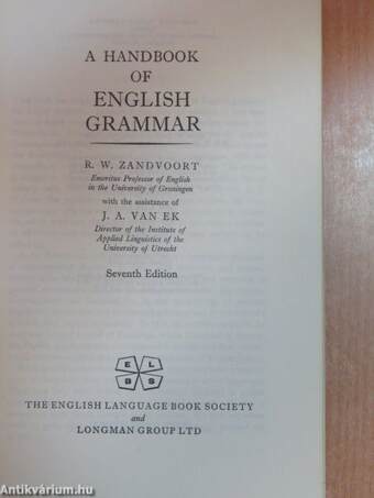 A Handbook of English Grammar