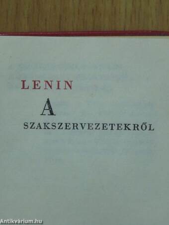 A szakszervezetekről (minikönyv)