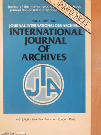 International Journal of Archives/Journal International Des Archives 1/1980