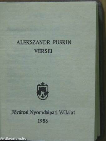 Alekszandr Puskin versei (minikönyv)