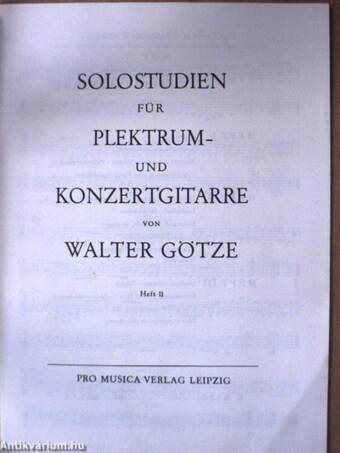 Solostudien für Plektrum- und Konzertgitarre II.