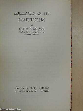 Exercises in Criticism