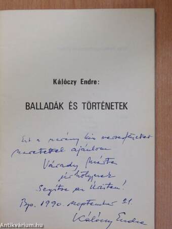 Balladák és történetek (dedikált példány)