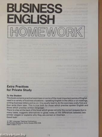 Business English - Homework