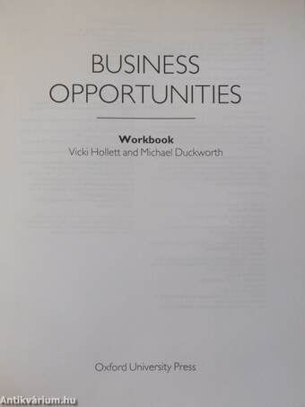 Business Opportunities - Workbook