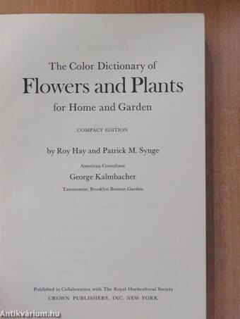 The Color Dictionary of Flowers and Plants for Home and Garden