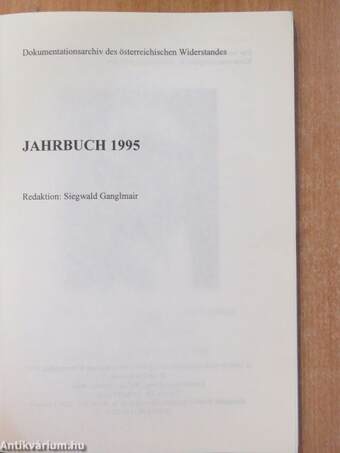 Dokumentationsarchiv des österreichischen Widerstandes Jahrbuch 1995