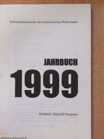 Dokumentationsarchiv des österreichischen Widerstandes Jahrbuch 1999