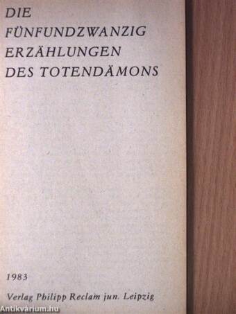 Die fünfundzwanzig Erzählungen des Totendämons