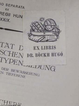 Über die Rivalität der Boden- und Luftklimatischen Faktoren bei der Bodentypenbildung (dedikált példány)