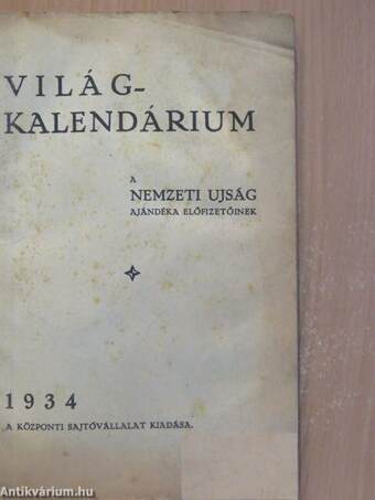 Világ-kalendárium 1934