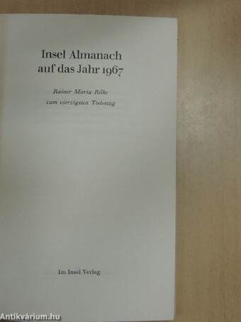 Insel Almanach auf das Jahr 1967