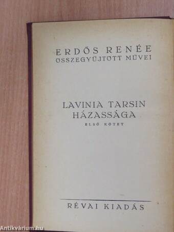 Lavinia Tarsin házassága I-II. (aláírt példány)