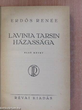 Lavinia Tarsin házassága I-II. (aláírt példány)