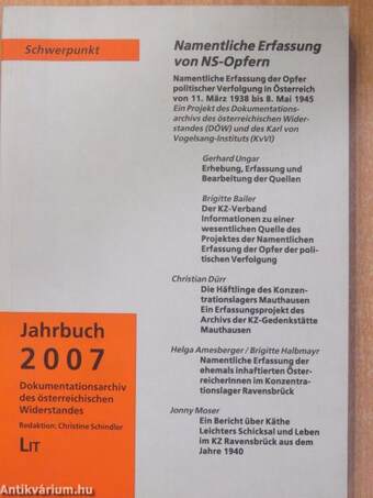 Dokumentationsarchiv des österreichischen Widerstandes Jahrbuch 2007