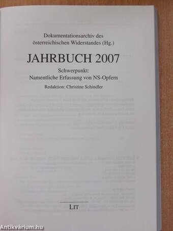 Dokumentationsarchiv des österreichischen Widerstandes Jahrbuch 2007