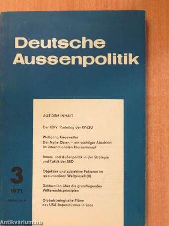 Deutsche Aussenpolitik 1971/3.