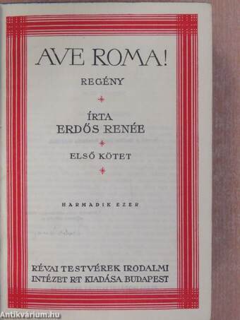 Ave Roma! I-II. (aláírt példány)