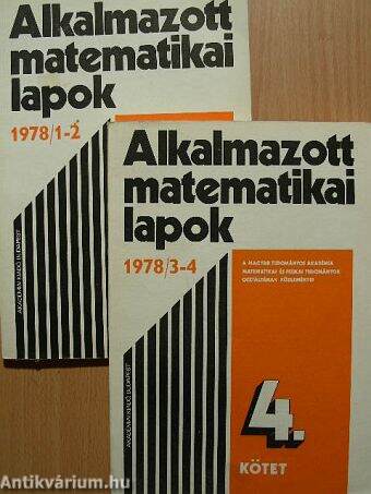 Alkalmazott matematikai lapok 1978/1-4.