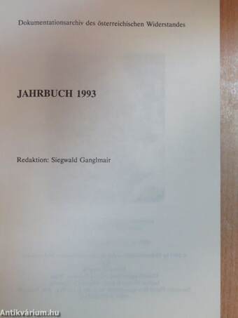 Dokumentationsarchiv des österreichischen Widerstandes Jahrbuch 1993