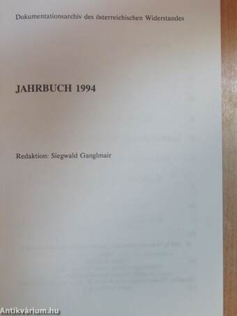 Dokumentationsarchiv des österreichischen Widerstandes Jahrbuch 1994