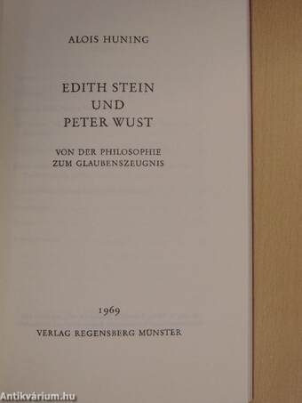 Edith Stein und Peter Wust