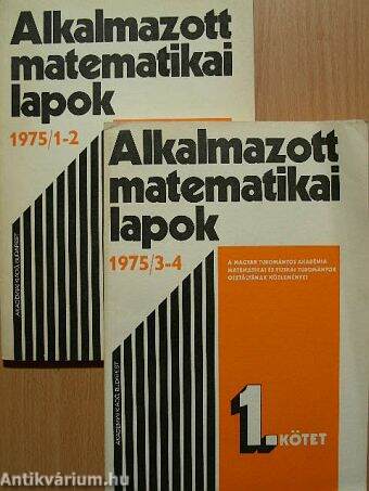 Alkalmazott matematikai lapok 1975/1-4.