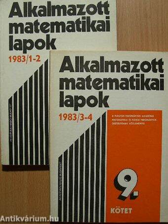 Alkalmazott matematikai lapok 1983/1-4.