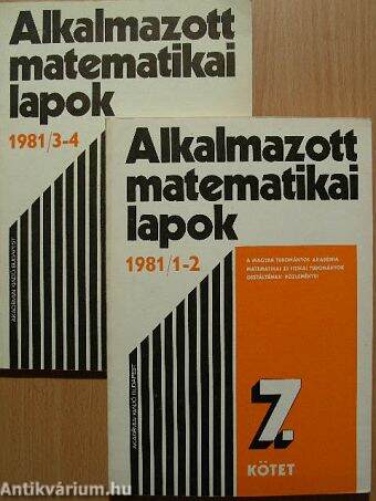 Alkalmazott matematikai lapok 1981/1-4.