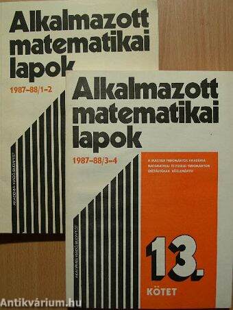 Alkalmazott matematikai lapok 1987-88/1-4.