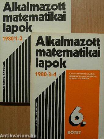 Alkalmazott matematikai lapok 1980/1-4.