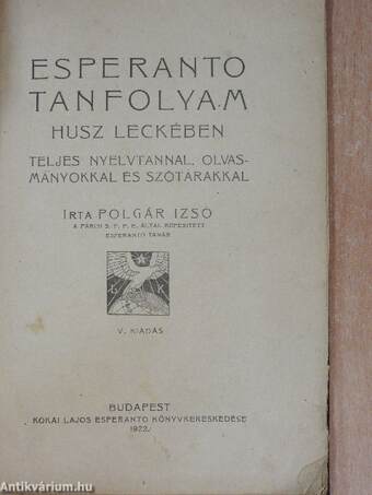 Esperanto tanfolyam husz leckében