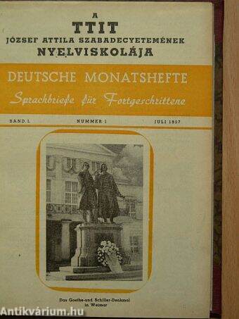 Deutsche Monatshefte Sprachbriefe für Fortgeschrittene 1957-1958.