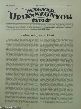 Magyar Uriasszonyok Lapja 1930. május 10.