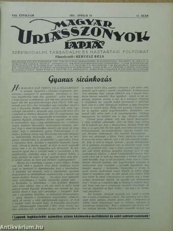 Magyar Uriasszonyok Lapja 1931. április 10.