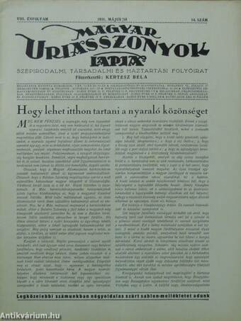 Magyar Uriasszonyok Lapja 1931. május 10.