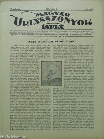 Magyar Uriasszonyok Lapja 1930. május 1.