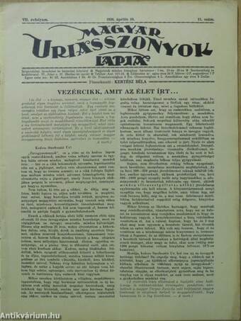 Magyar Uriasszonyok Lapja 1930. április 10.