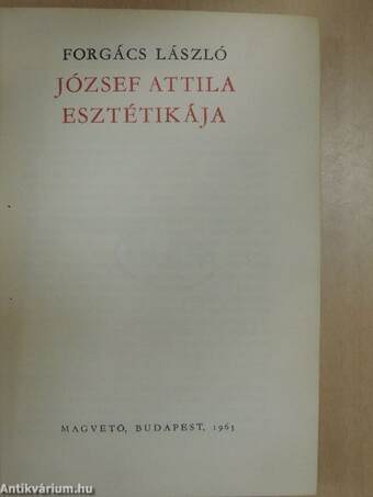 József Attila esztétikája